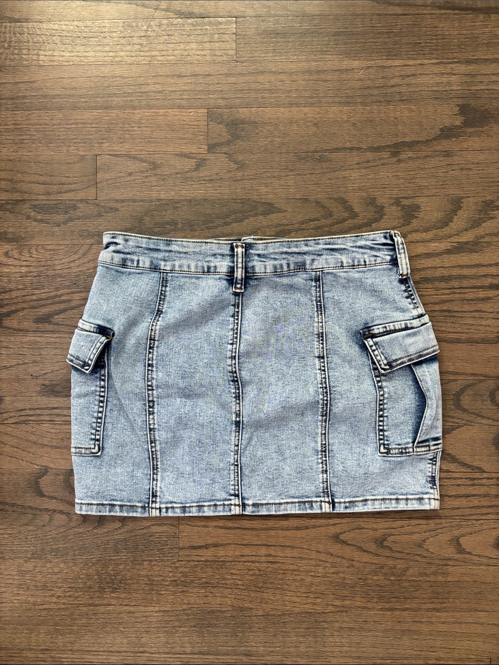 Sincerely Jules Light Blue Denim Cargo Mini Skirt - Picture 8 of 12